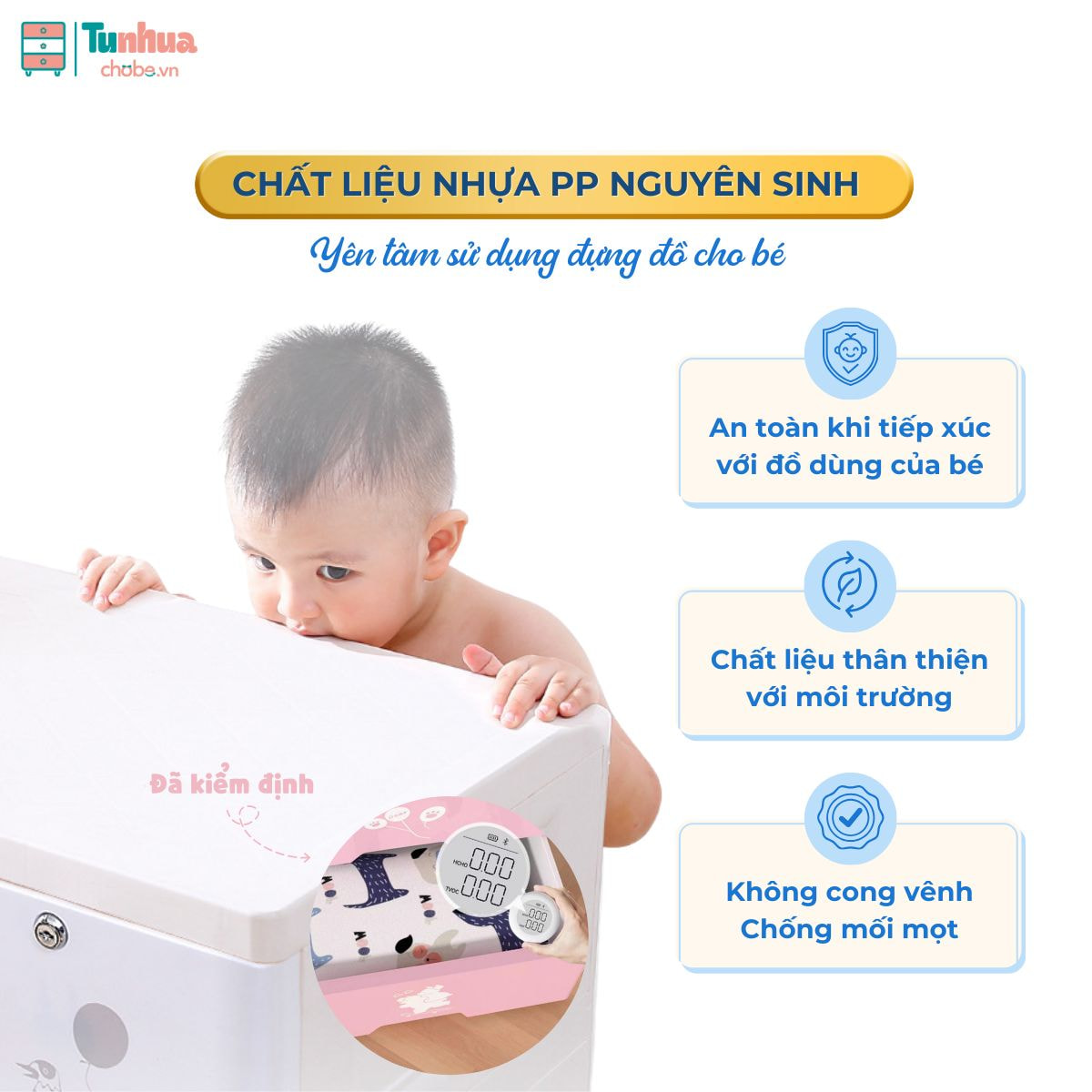 Tủ Pakey HX002 được làm từ chất liệu nhựa PP an toàn cho sức khỏe, không mùi và bền bỉ