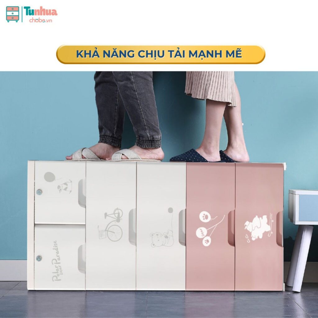 Chất liệu dày dặn giúp tủ chịu được tải trọng tối đa lên đến 100kg