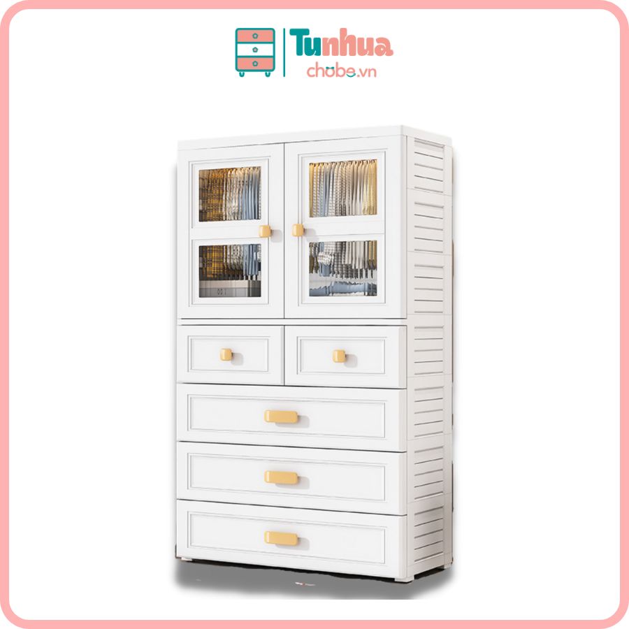 Tủ nhựa cho bé Pakey 5 tầng HX005 màu trắng cao cấp