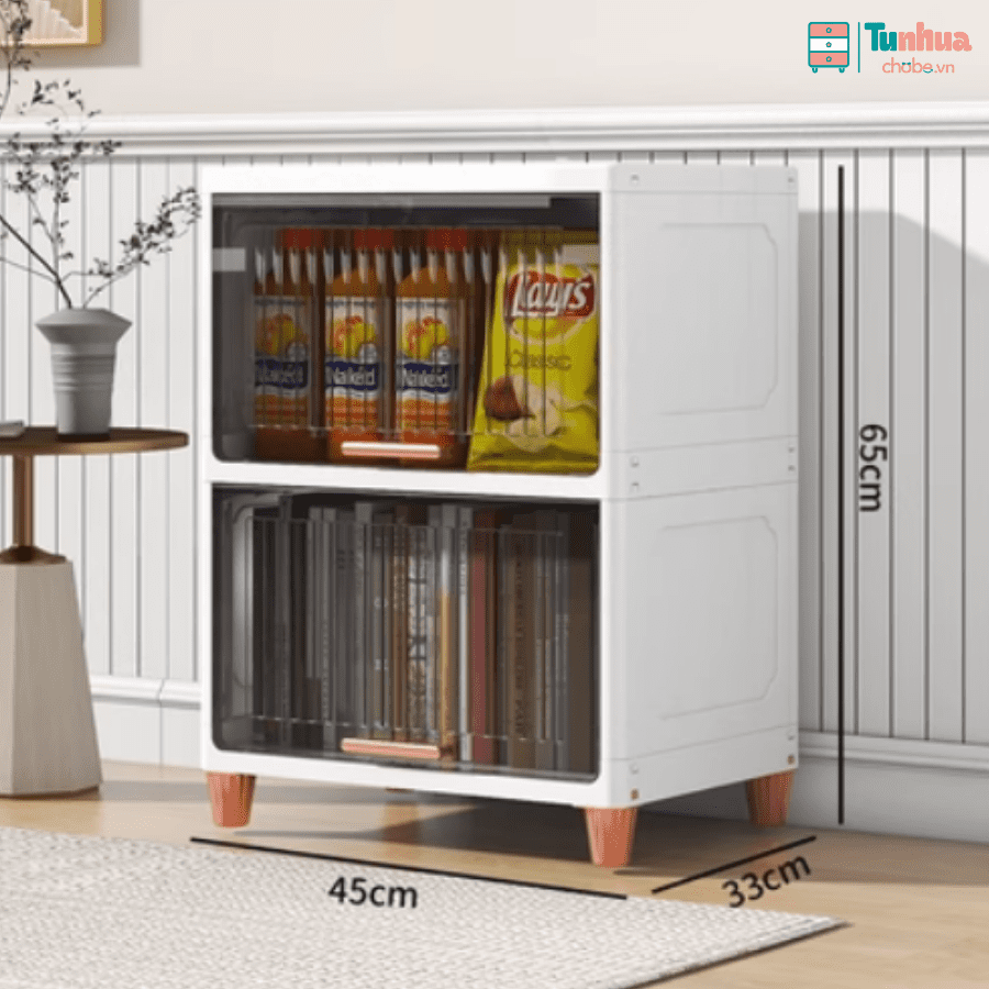 Kích thước của tủ nhựa Pakey HX001 - 2 tầng
