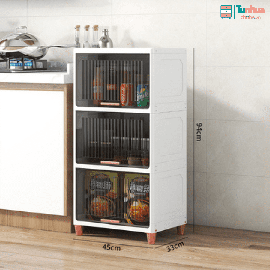 Kích thước của tủ nhựa 3 tầng Pakey - HX001