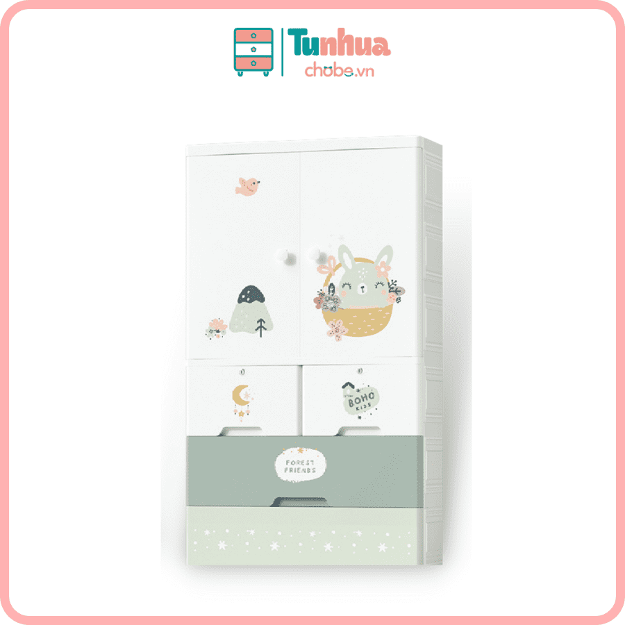 Tủ nhựa Pakey 4 tầng màu xanh lá - HX004