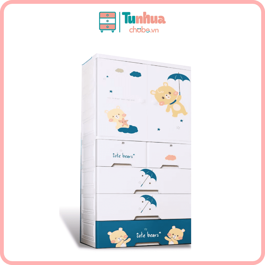 Tủ nhựa Pakey 5 tầng màu xanh dương - HX004