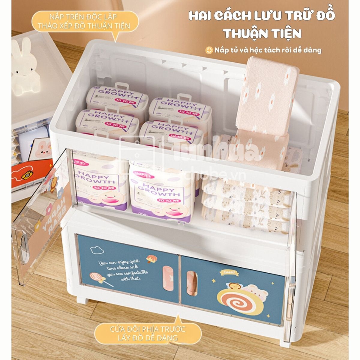 Ban có thể lưu trữ đồ đạc theo 2 cách vô cùng tiện lợi