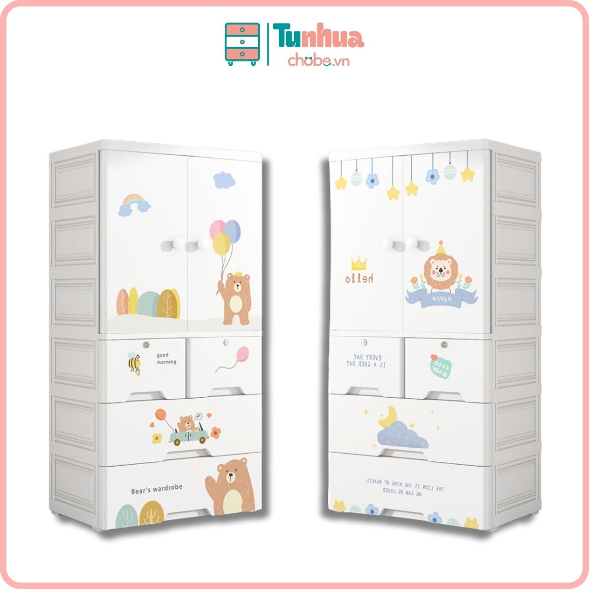 Tủ nhựa cho bé BG004 - 4 tầng
