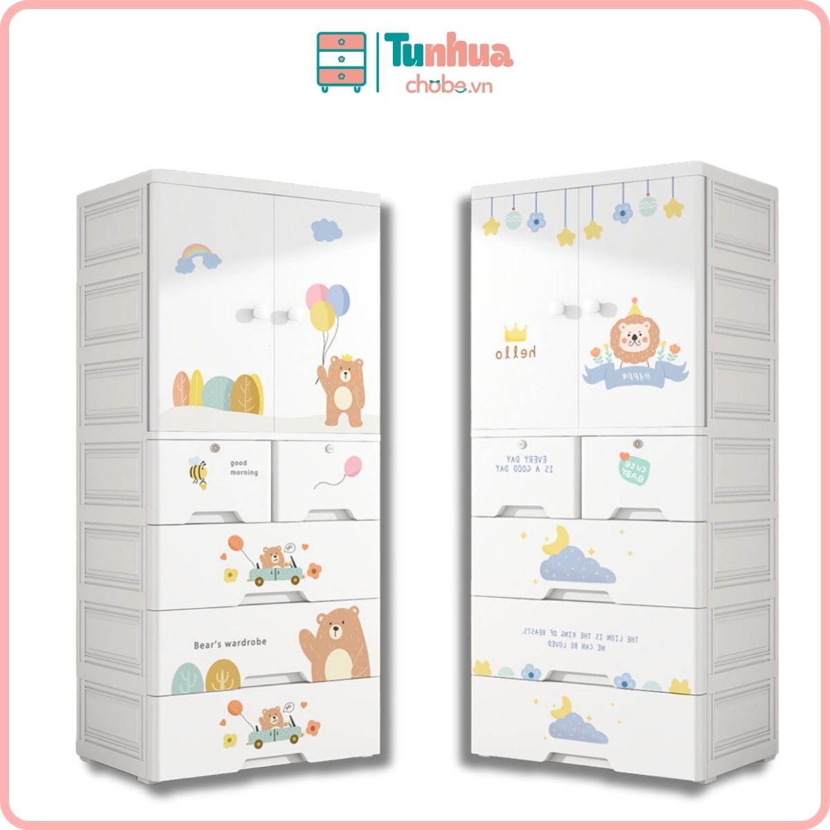 Tủ nhựa cho bé BG004 - 5 tầng
